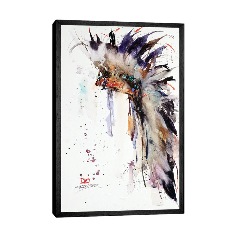 Headdress I by Dean Crouser - Painting on Canvas, 66.04 cm H x 45.72 cm W, Black Framed