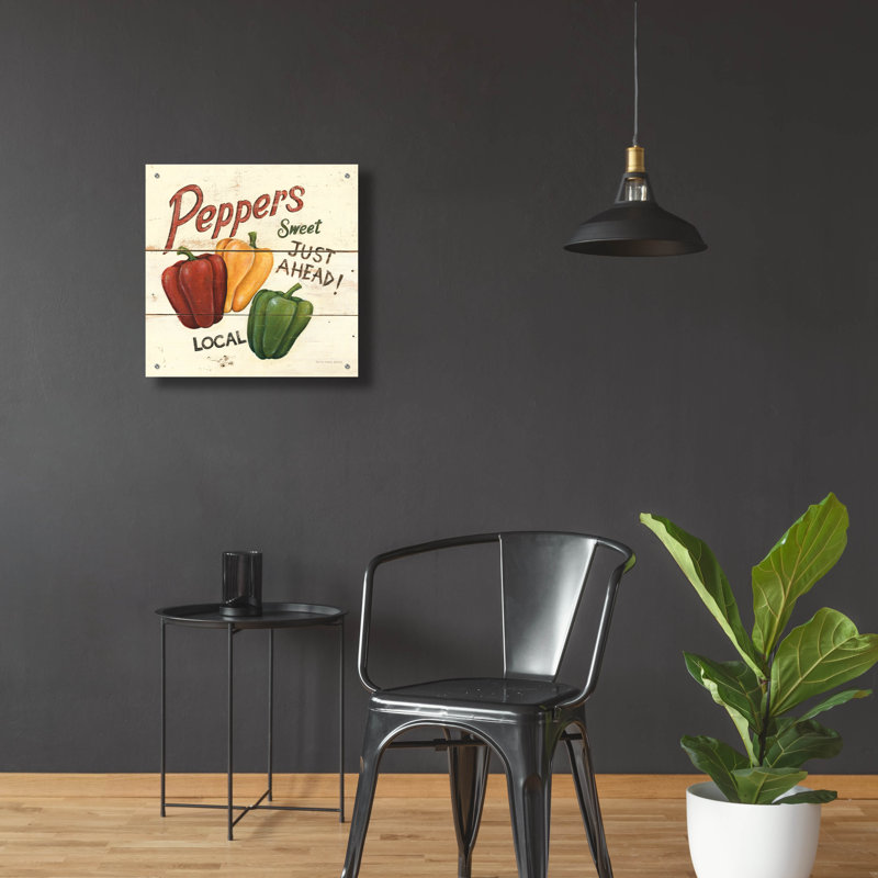 «Sweet Peppers» par David Carter, art mural en verre acrylique August Grove®, H 24 po x l 24 po x P 0,2 po