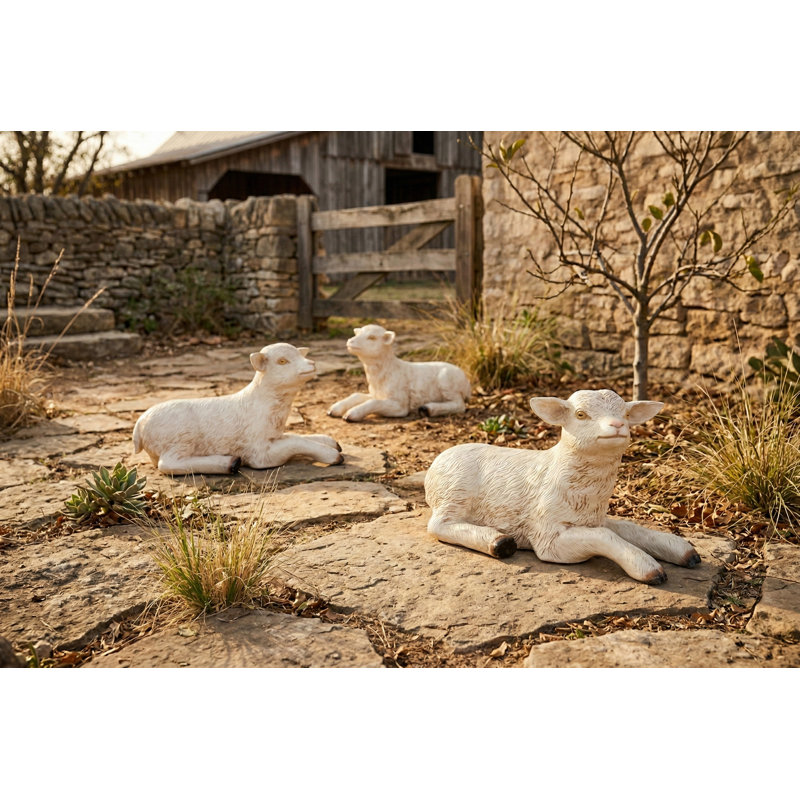 Goat Sculpture, Laying, Gel Coat