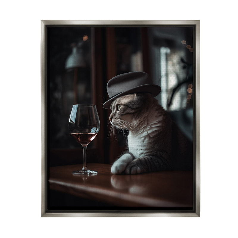 Classy Cat at Bar Canvas Wall Art by Ziwei Li, 30" H x 24" W