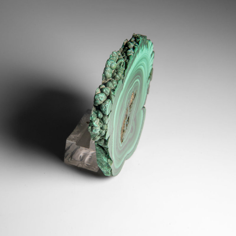 Véritable tranche de stalactite en malachite polie véritable (229 grammes)
