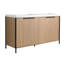 Meuble-lavabo autoportant de 60 pouces avec lavabos doubles en résine et armoires à fermeture douce pour un rangement élégant
