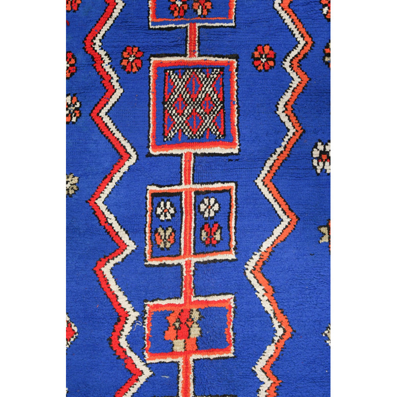 Moroccan Rugs One-of-a-Kind Runner 5'2" X 10'5" Runner Wool Area Rug Blue