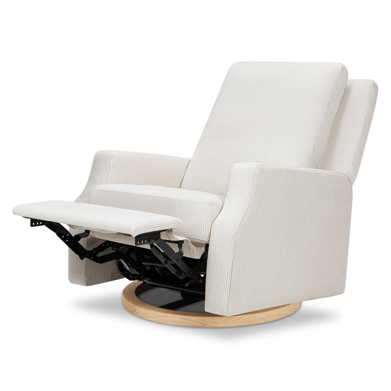 Crewe Recliner and Swivel Glider, Beige Polyester Blend