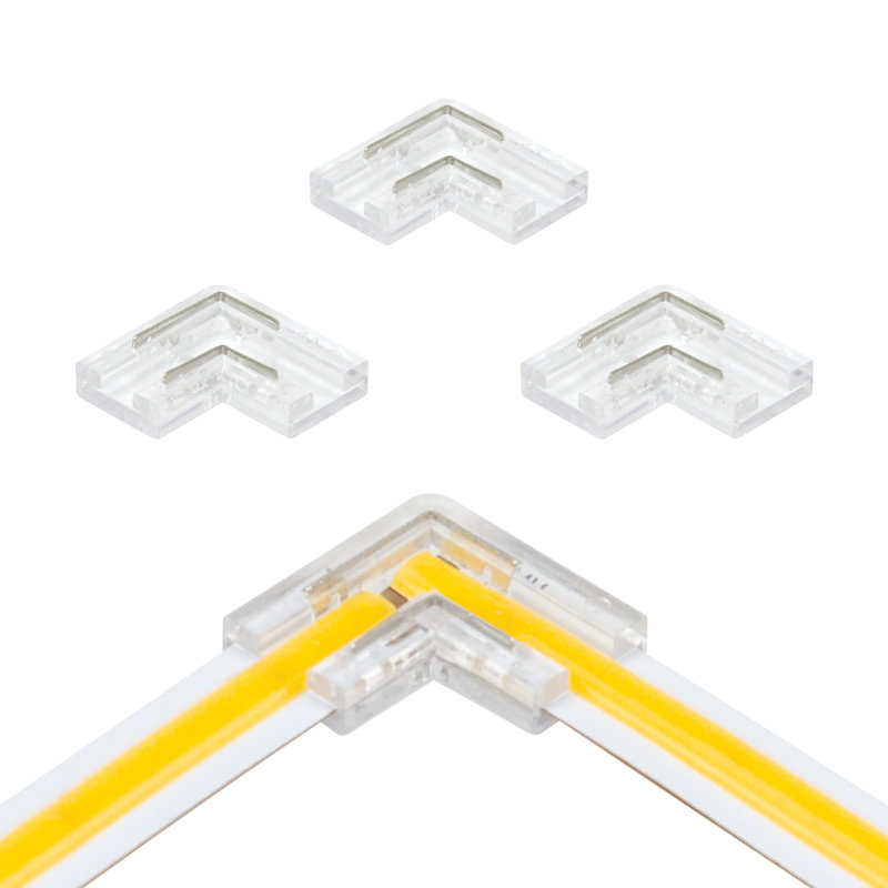 2-Pin Clear LED Strip Light Corner Connectors (4-Pack)