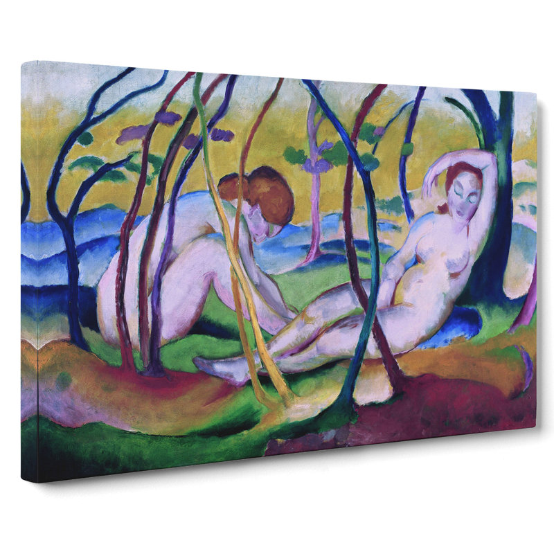 Nudes Under Trees by Franz Marc - Wrapped Canvas Painting, 50cm H x 76cm W x 3cm D