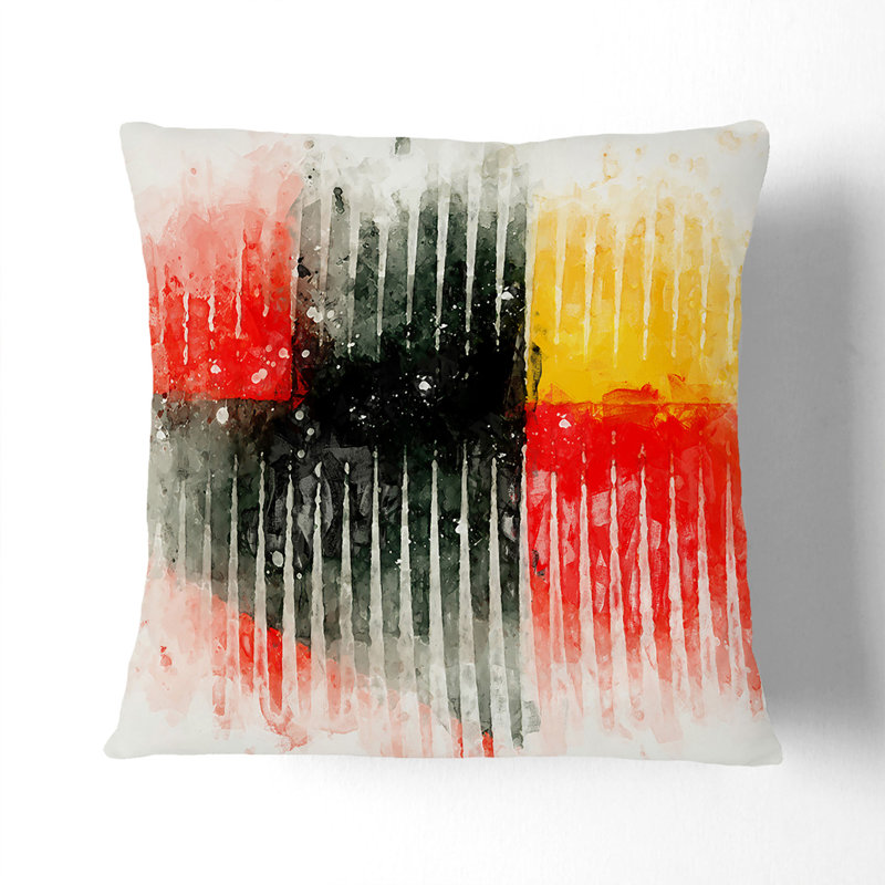 Geometric Square Cushion, Black, 55cm H x 55cm W x 20cm D