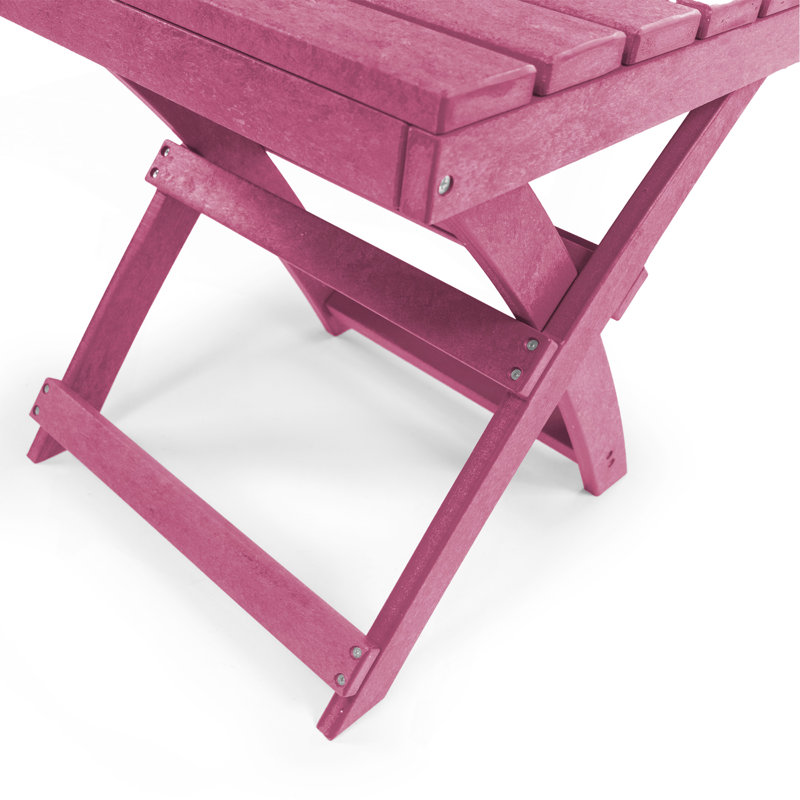 Table d'appoint d'extérieur pliante en PEHD recyclé toutes saisons Seaview, Bourgogne
