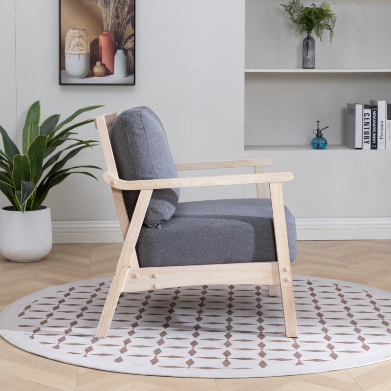 Willbanks Upholstered Armchair, Plush Gray Linen