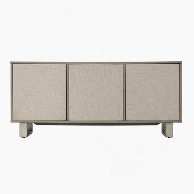 Meuble télé, console multimédia à 3 portes avec tablettes réglables