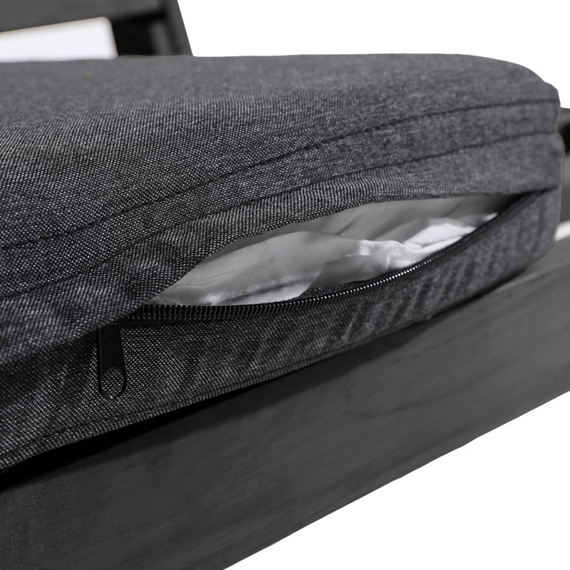 Causeuse d'extérieur avec coussins 43,9 po Polett, Brun, Gris foncé
