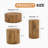 Modern Minimalist Set of Three Wood colour Cylinder Marble-Patterned MDF Living Room Table Sets.
