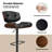 George Oliver Modern Bar Stools Set Of 2, Adjustable Swivel Counter Stools With Back, Wide And Deep Seat, Ergonomic Pu Leather And Solid Wood Barstools With Rectangular Footrest For Kitchen Island-1191345773