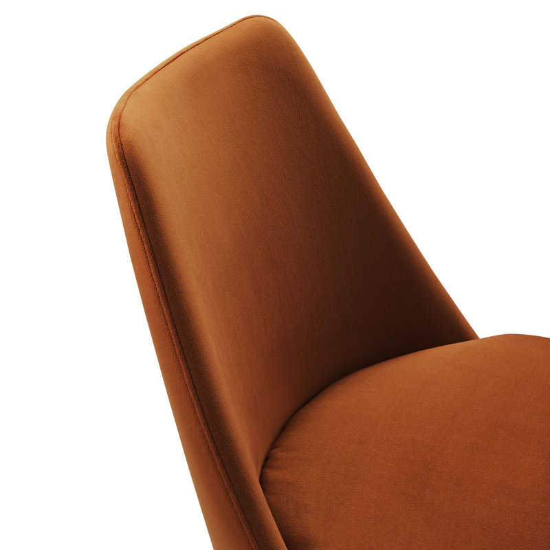 Lippa Upholstered Swivel Dining Chair, White, Velvet Rust