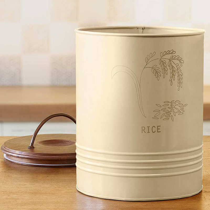 Rice Storage Barrel with Wooden Lid