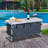 Outsunny 47" Aluminum Folding Camping Table, Adjustable Height Outdoor Picnic Table with Carrying Handle And Storage Organizer Cabinets