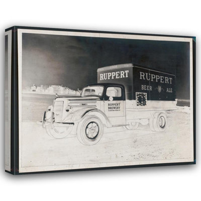 «Perspecting of Painted Design of Mack Livraison Truck‘ Ruppert Beer Ale »par Winold Reiss - Art mural sur toile tendue avec châssis
