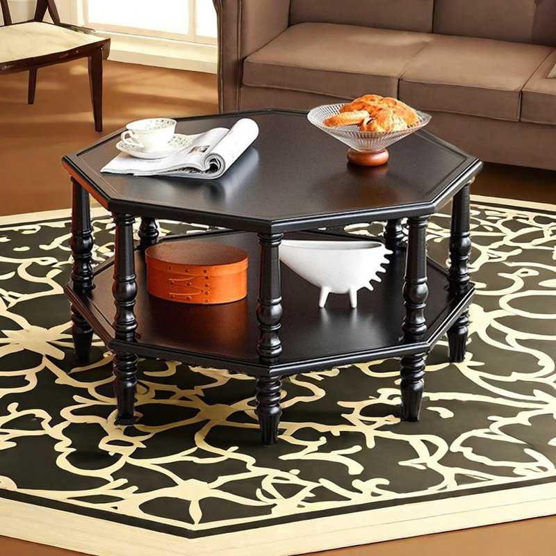 Table basse octogonale en bois massif