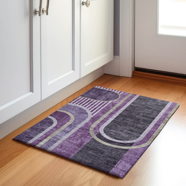 Premium Machine Washable Cerrito AMF532 Purple Rug