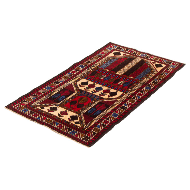 Tapis rouge foncé Crockrell 2 pi 9 po x 4 pi 6 po
