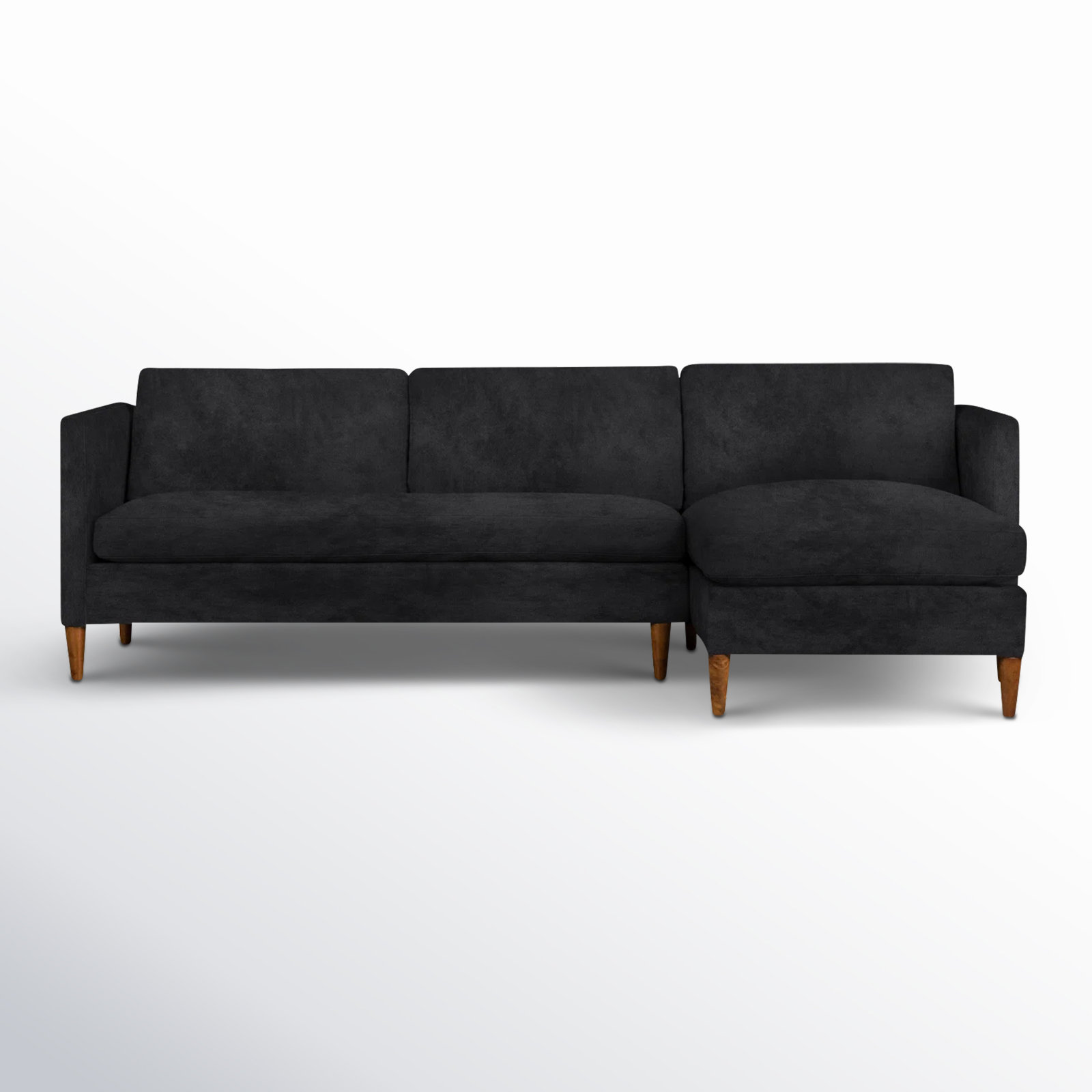 Right Hand Facing, Bella Gunmetal Performance Velvet