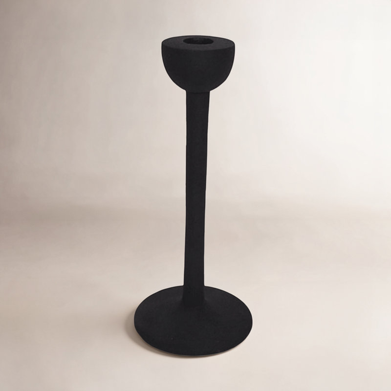 Giedre Aluminum Candlestick Holder, 12.5" H x 5" W x 5" D, Black