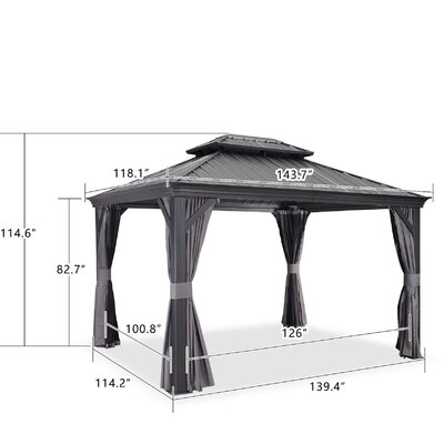 Purple Leaf Metal Patio Gazebo & Reviews | Wayfair