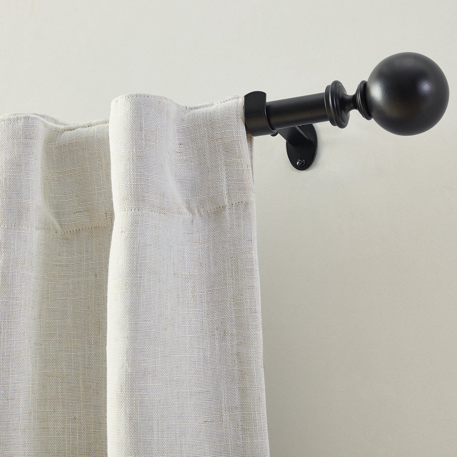 Darion Ball Finial Single Curtain Rod, 2.5" H x 86" W x 5" D, Oil-Rubbed Bronze