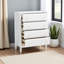 Commode à 4 tiroirs en métal doré à finition blanche Harbor, H 40,35 po x l 31,32 po x P 15,43 po