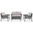 4-Piece Rope Patio Furniture Set with Tempered Glass Table, Deep Seating and Thick Cushions for Outdoor Comfort and Style-307571871
