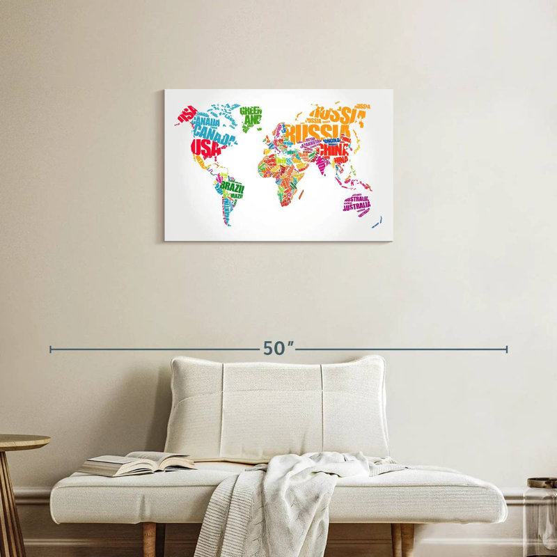 Aliaz Countries World Map, 20" H x 30" W