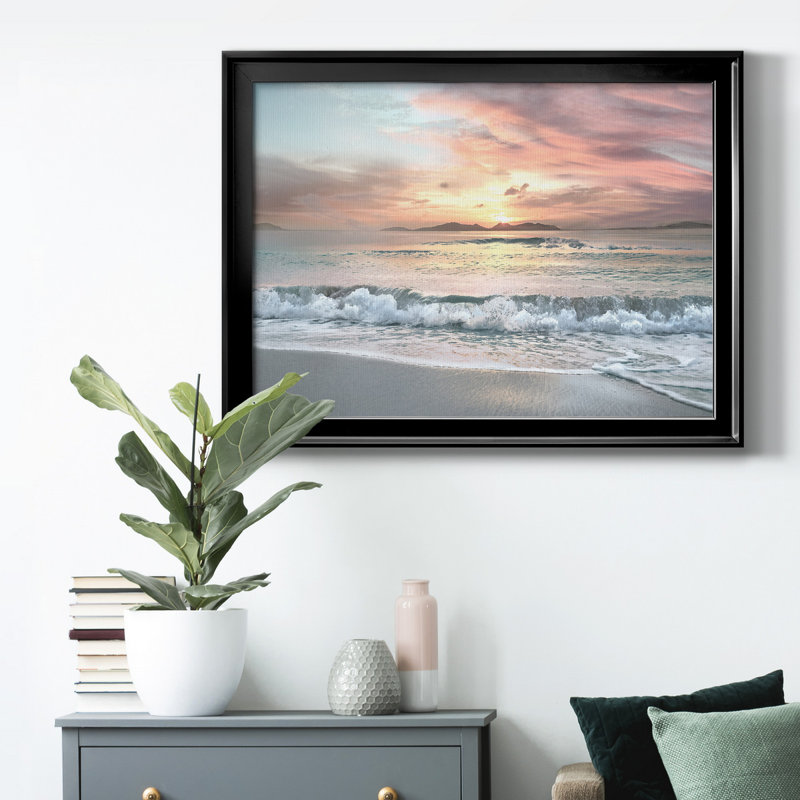 " Orange Mist ", 26.5" H x 36.5" W x 1" D, Black Framed, No Mat