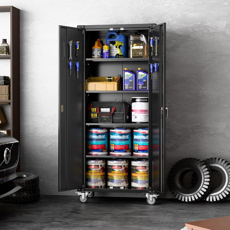 Steel Single Storage Cabinet ( 182cm H x 80cm W x 41.91cm D)