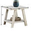 Table d'appoint bicolore grise et noyer avec rangement supplémentaire, style contemporain - aspect vieilli
