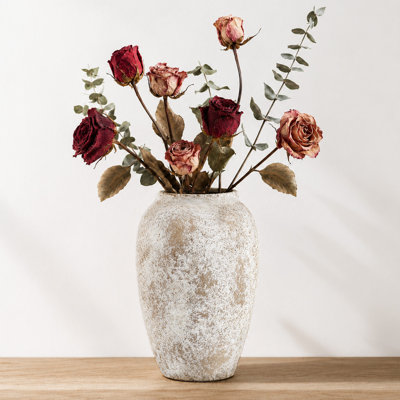 5.3" Distressed Textured Ceramic Table Vase