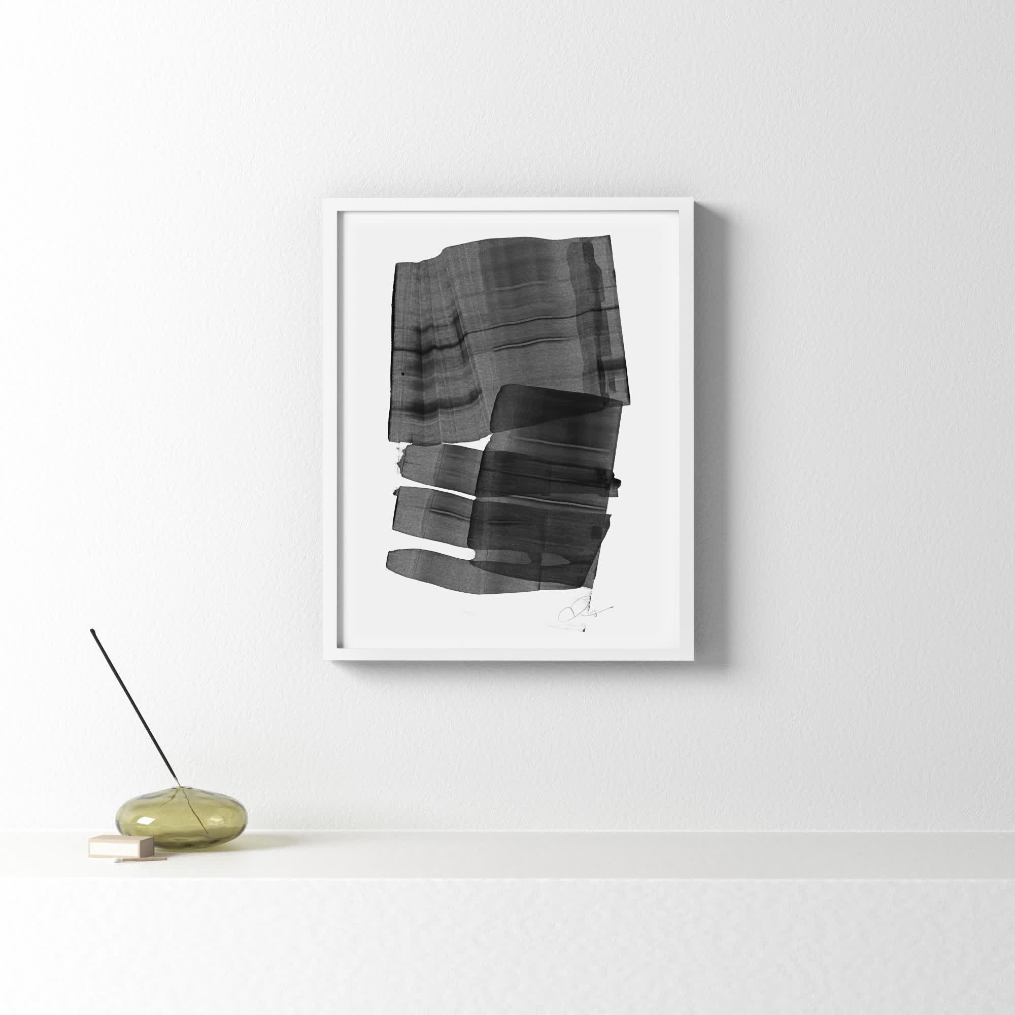 Brushstroke 5 by Jacques Pilon, 20" H x 16" W x 1.25" D, White