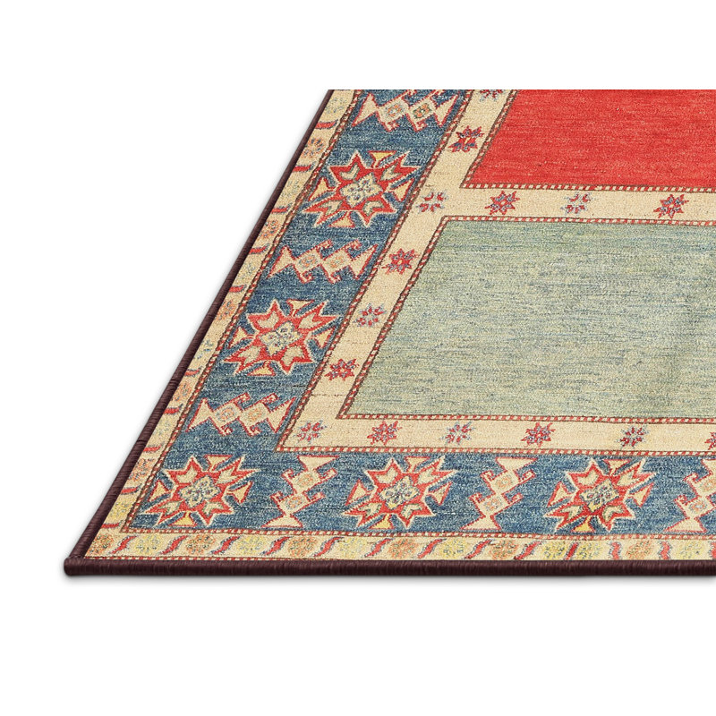 Tapis orange/bleu zone contemporaine Växjö, Rectangle 7 pi x 10 pi