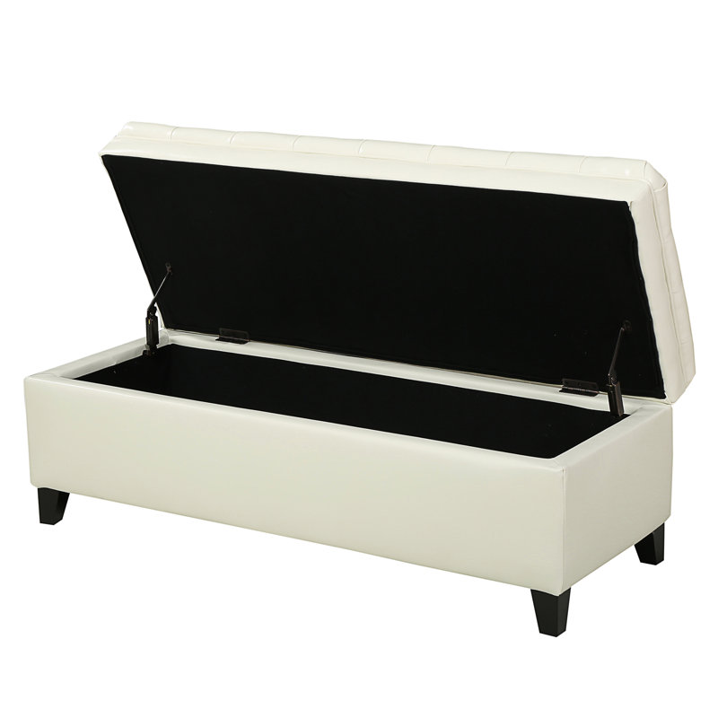 OTTOMAN DE RANGEMENT JULiana, Ivoire ivoire