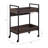 2 Tier Shelf Rectangular Serving Cart In Walnut And Black Finish With Shelves & Theme Form Cup Holder Metal Frame