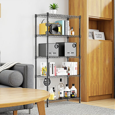 1250 Lbs Storage Shelving Utility Shelving Unit 5-tier Utility Shelving Unit Steel Organizer Wire Rack For Home,kitchen,office (13.7" D X 23.6" W X 62.4" H)