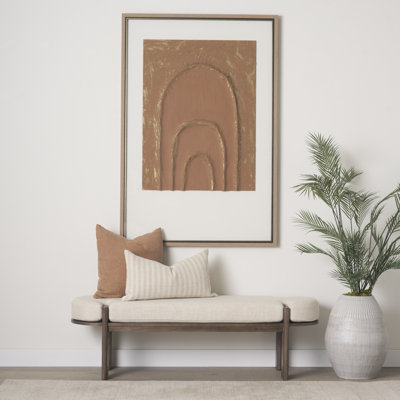 «Terracotta Arches II», une œuvre d'art texturée 3D encadrée à la main sous verre