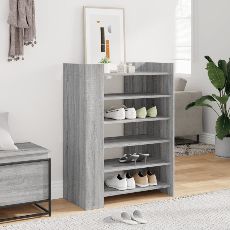 10 Pair Shoe Storage Cabinet, Grey Sonoma