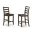 Ensemble de salle à manger 5 pièces à hauteur de comptoir comprenant une table carrée avec piédestal et 4 chaises de cuisine, 54 x 54 pouces, cappuccino-129910329-129910326-98589825
