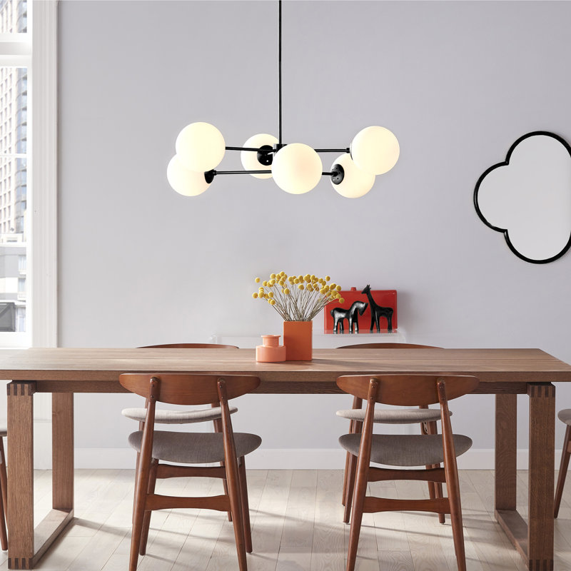 Glint 6 - Light Dimmable Sphere Chandelier, Black
