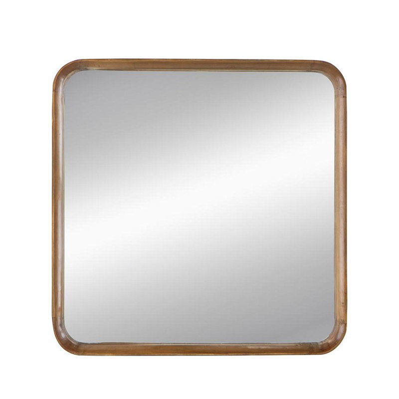 32"x32" Square Mirror with Wood Frame