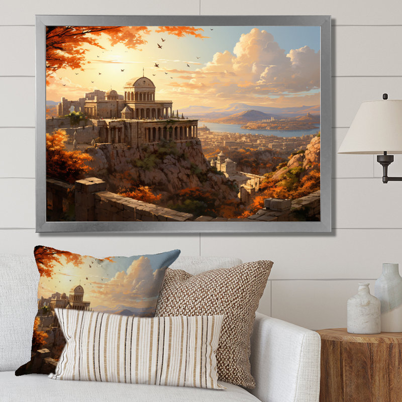 " Greece Emperor Dreams III ", Silver Single Picture Framed, 24" H x 32" W x 1" D