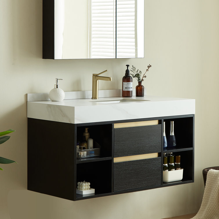 Gorana 39.4'' Single Bathroom Vanity with Cultured Marble Top