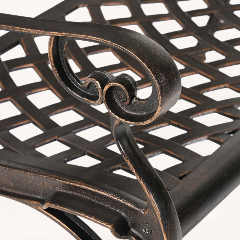 Banc en fonte Spencer - finition cuivre antique et aluminium coulé