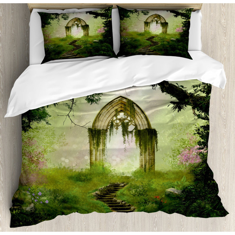 Rustic Polyester Duvet Cover, Queen Duvet Cover + 2 Shams