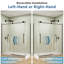 Cabine de douche coulissante semi-encadrée de 152 cm (L) x 86 cm (P) x 183 cm (H) avec verre trempé transparent de 8 mm.-135653648-136264915